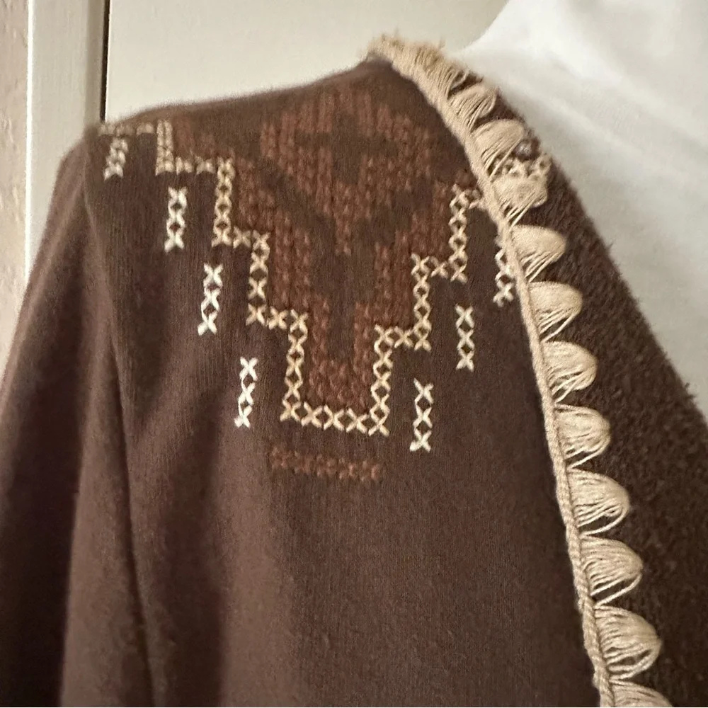 Open Jacket Vest, Small-Med, Brown Aztec - Picture 3 of 10